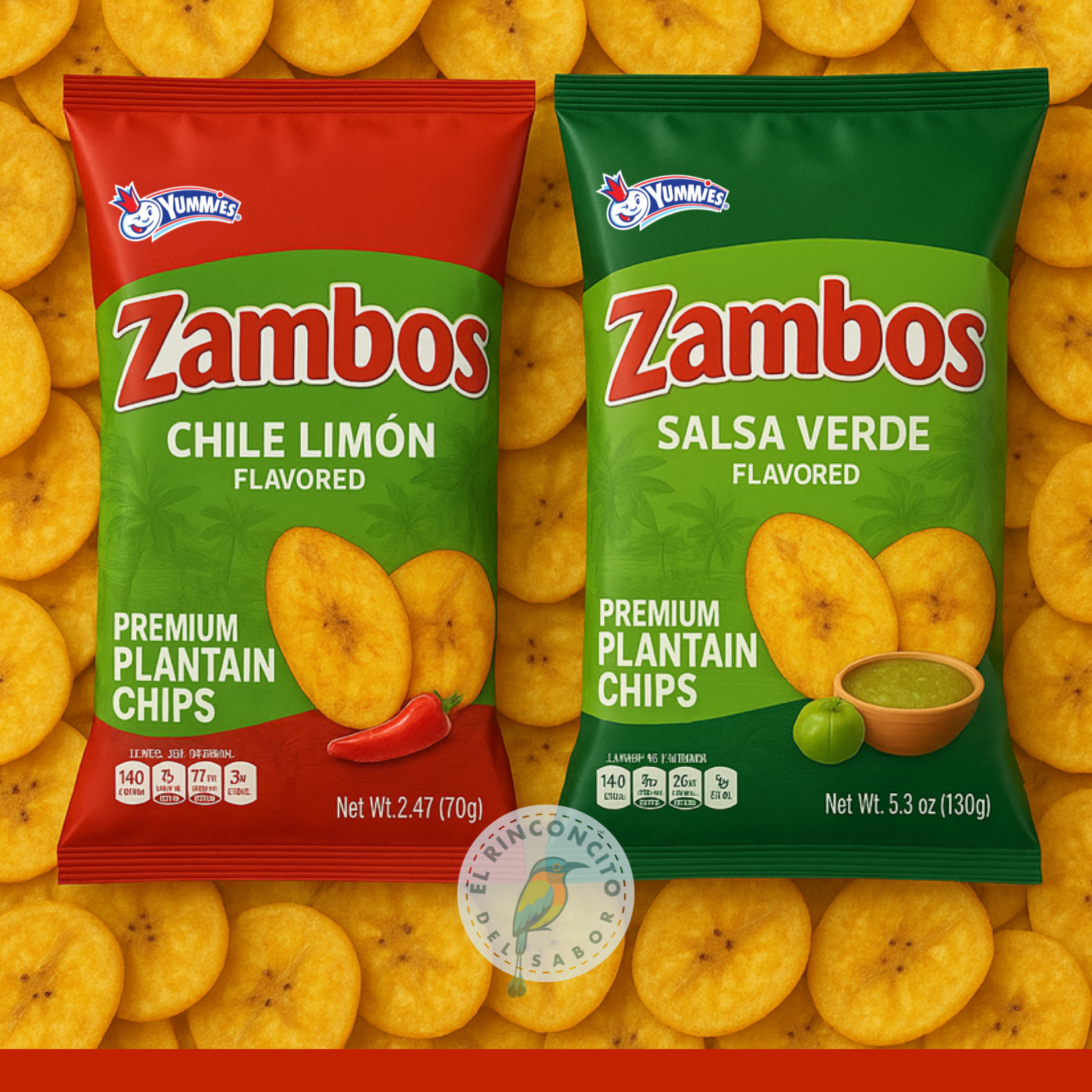 Zambos Platanitos 2 Unidades Variedad | Plantain Chips Mixed Flavor Variety 2 Pack