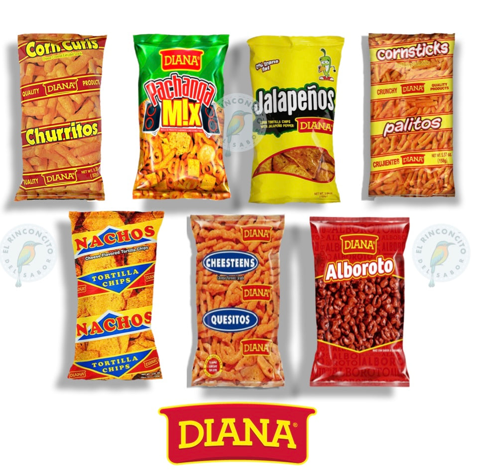 Diana Snack Box | Authentic Salvadoran Chips & Boquitas | 7-Flavor Variety Pack