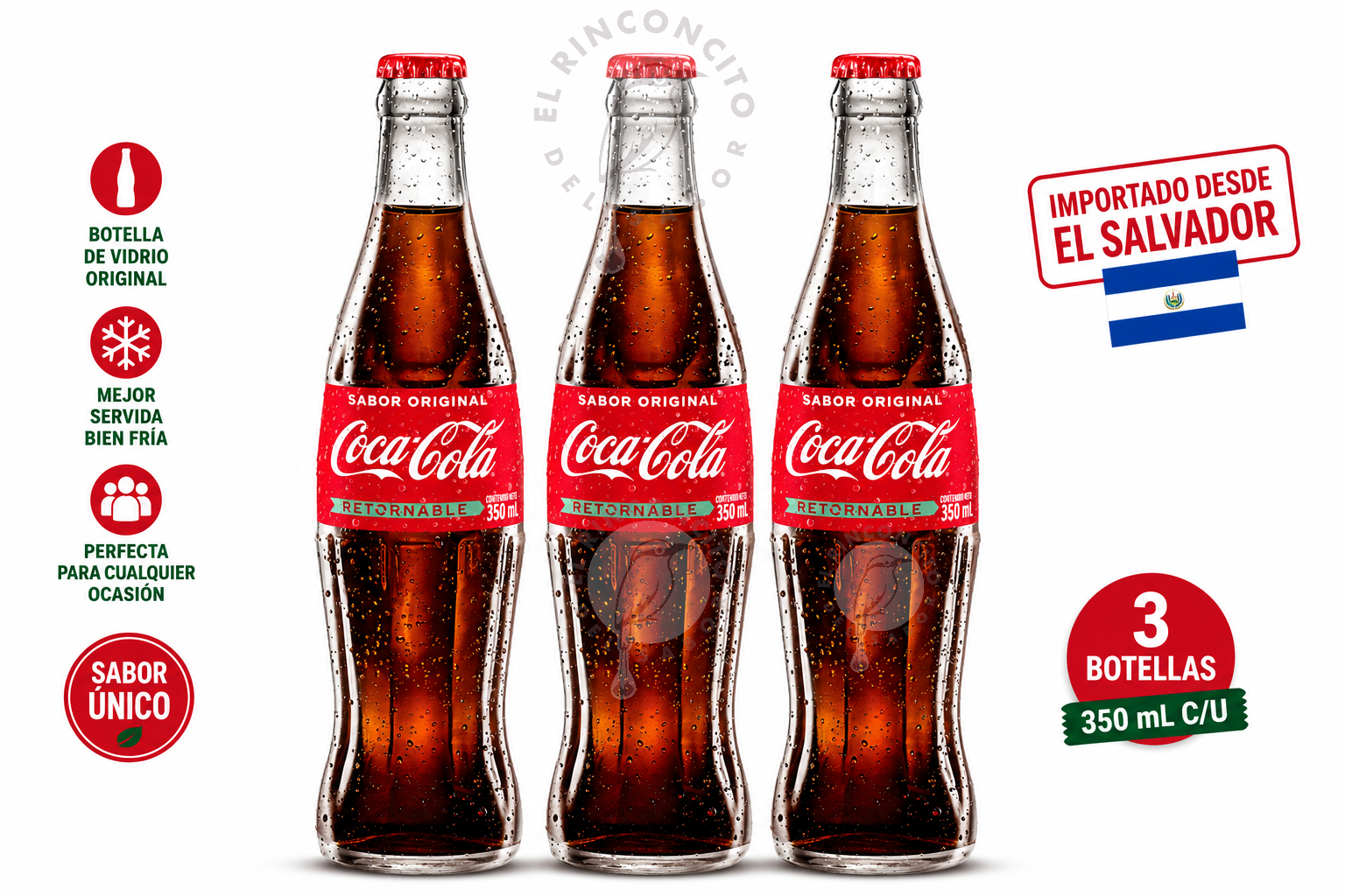Bebidas Carbonatadas de El Salvador Variedad, Tropical, Coca Cola, Fresca 3 Pack Varieda de Sabor de Centroamérica Importadas