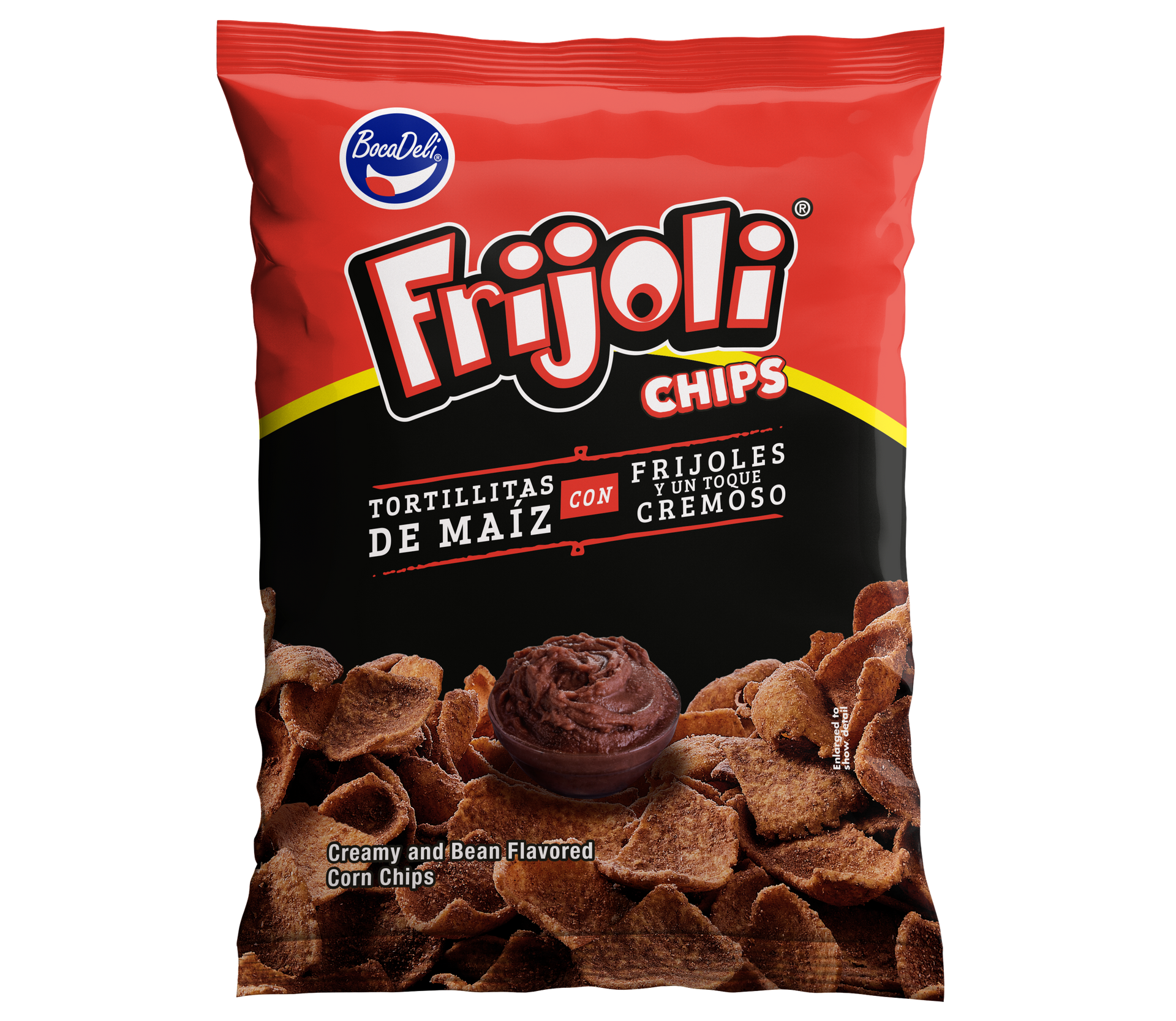 Frijoli Chips Bocadeli 4.4oz – Crujientes tortillitas de maíz con frijoles y un delicioso toque cremoso
