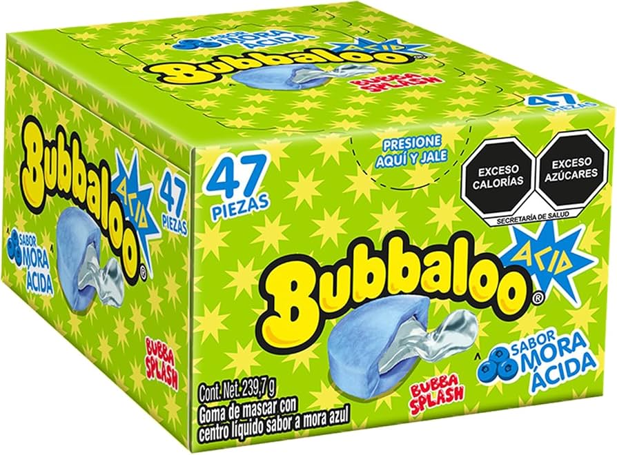 Bubbaloo Chicle Relleno con Centro Líquido – Sabor Itenso