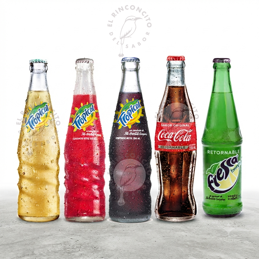 Bebidas Carbonatadas de El Salvador Variedad, Tropical, Coca Cola, Fresca 3 Pack Varieda de Sabor de Centroamérica Importadas