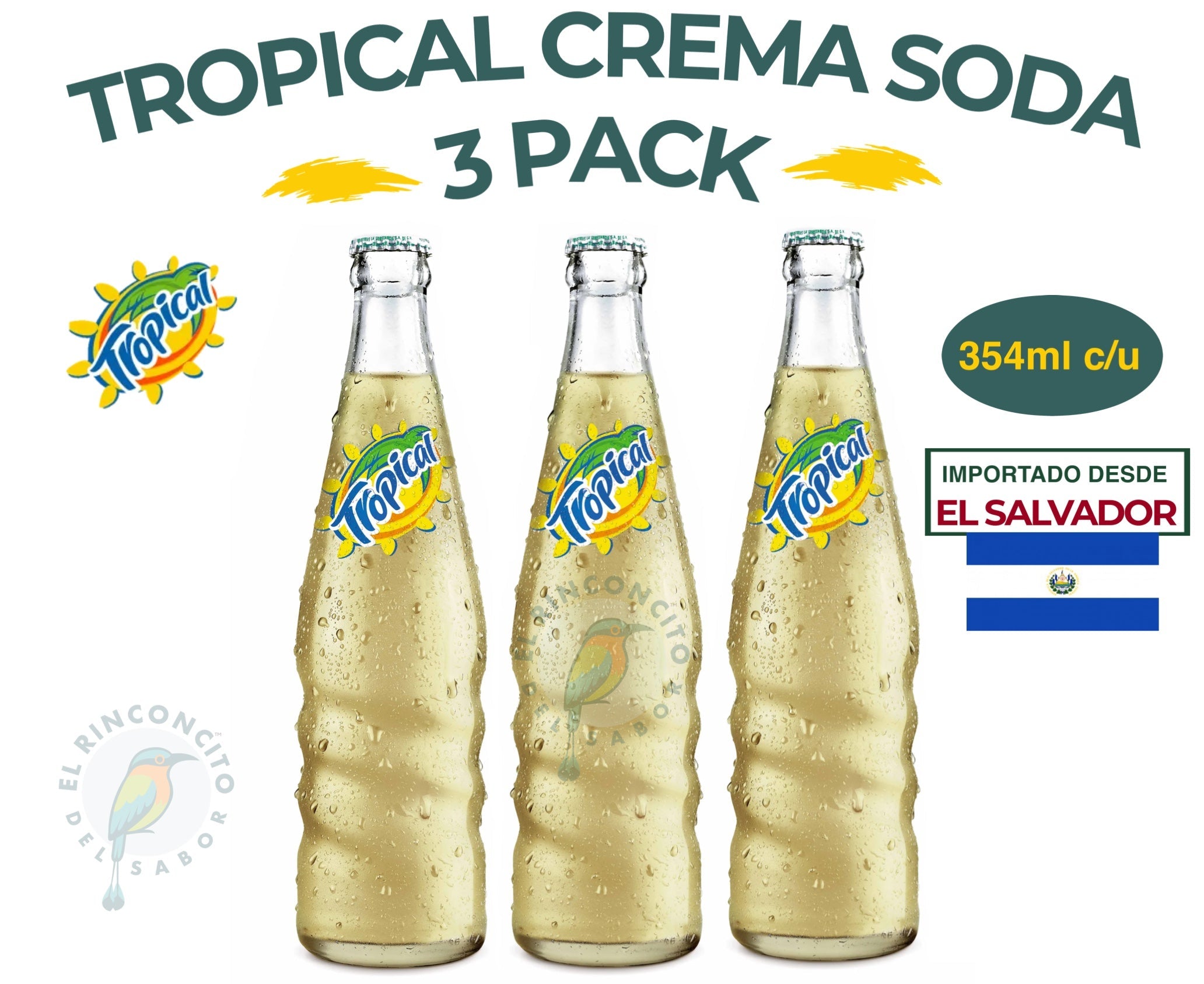 Bebidas Carbonatadas de El Salvador Variedad, Tropical, Coca Cola, Fresca 3 Pack Varieda de Sabor de Centroamérica Importadas