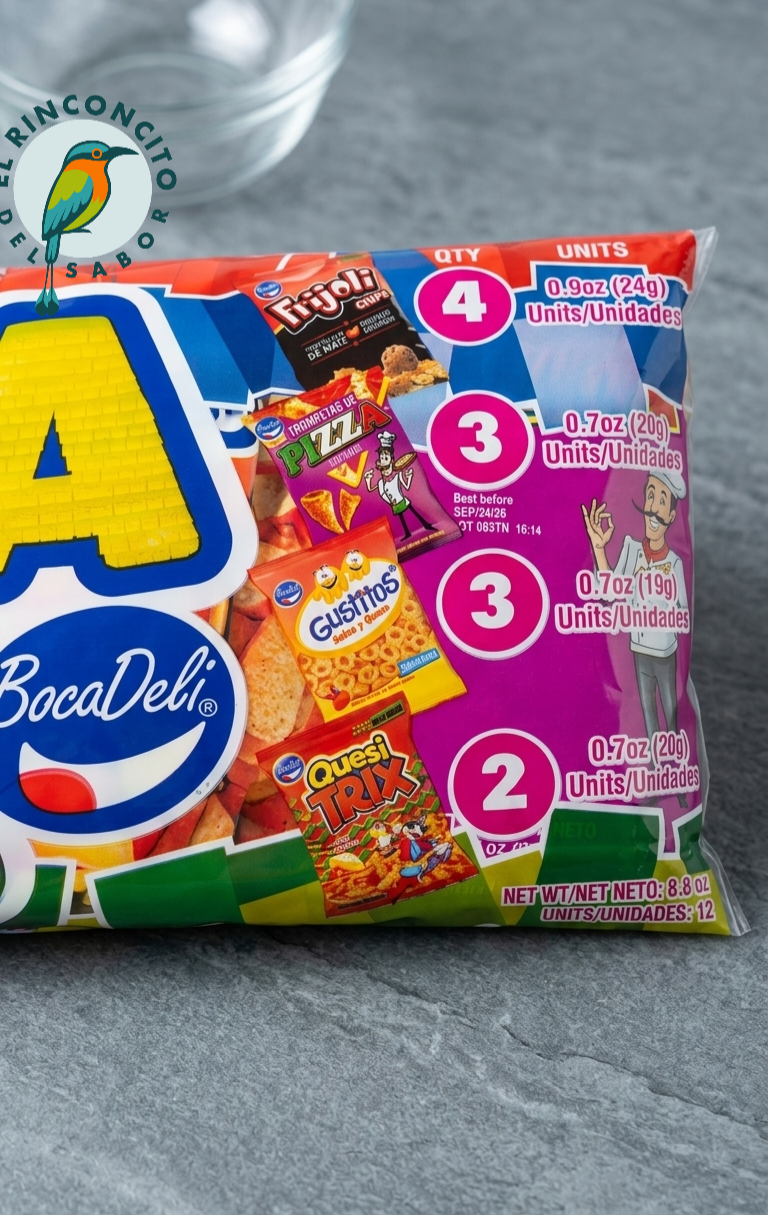 Bocadeli Pinata Pack 12units, 4xFrijoli, 3xGustitos, 2xQuesitrix, 3xTrompeta De pizza