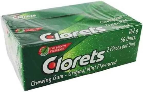 Clorets Cajita de 60 Unidades | Clorets Gum 60 units per Box