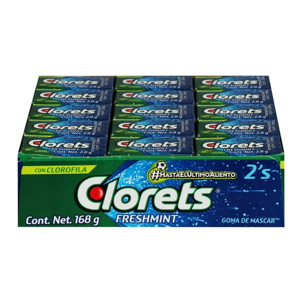 Clorets Chicle de Menta 60U| Mint Flavored Gum 60 pieces