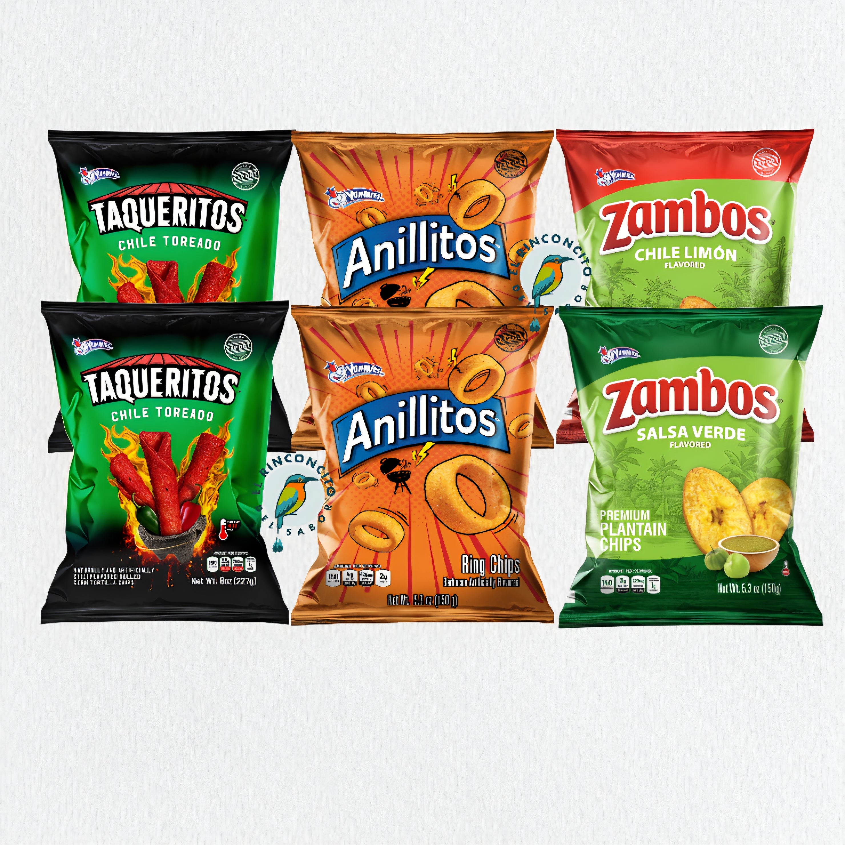 Yummies Snack Variety Pack – Taqueritos, Zambos & Anillitos (6 Pack)