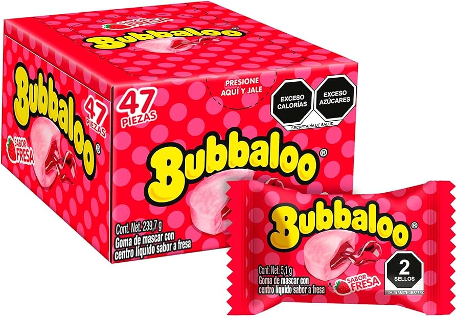 Bubbaloo Chicle Relleno con Centro Líquido – Sabor Itenso