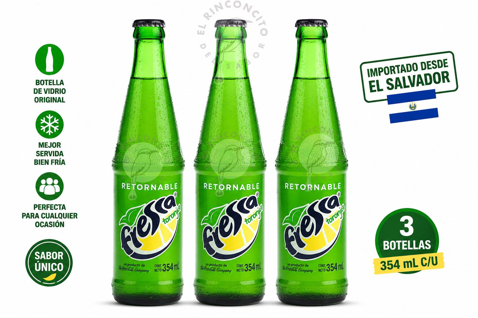 Bebidas Carbonatadas de El Salvador Variedad, Tropical, Coca Cola, Fresca 3 Pack Varieda de Sabor de Centroamérica Importadas
