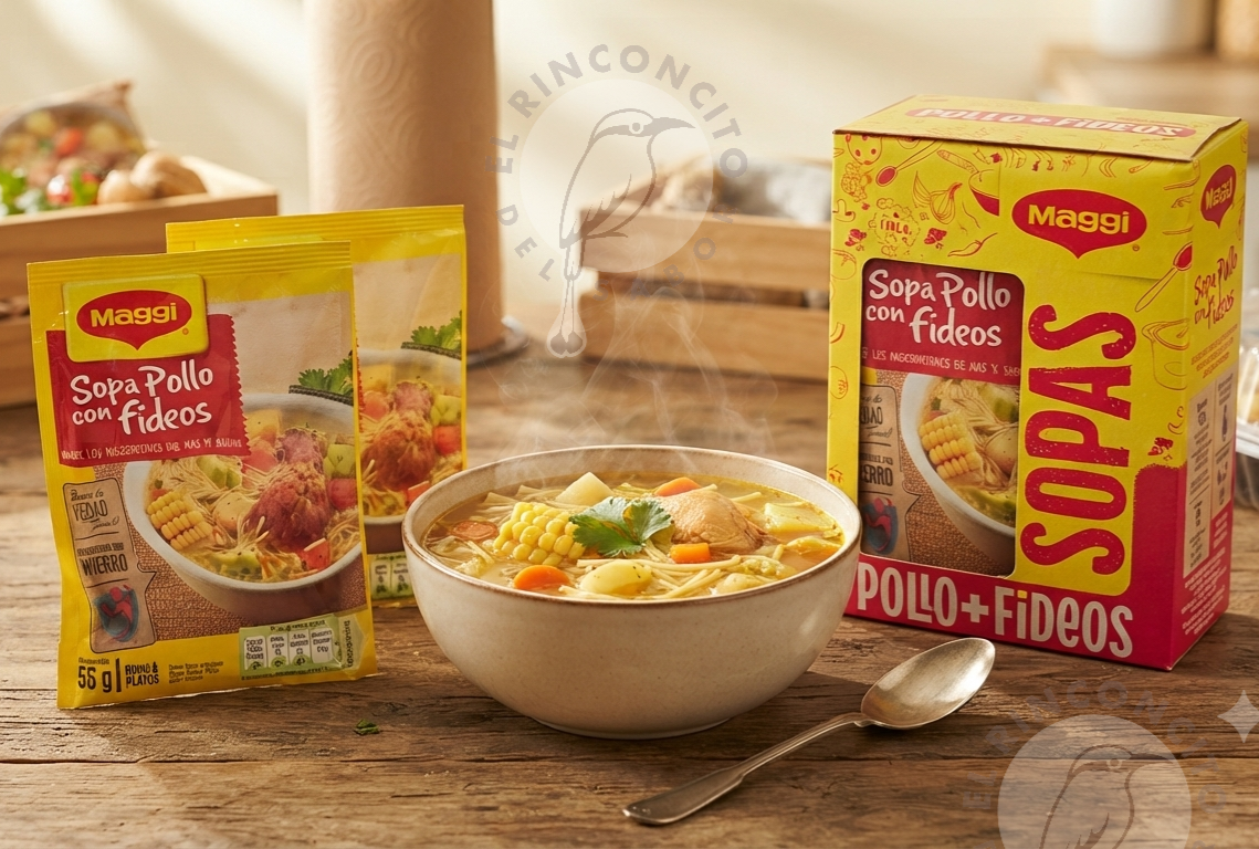 Maggi Sopa de Pollo con Fideos caja de 12 Unidades | Chicken Noodle Soup Mix | Authentic Latin Soup